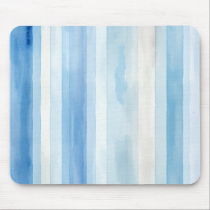 Tapis De Souris Rayures Bleues et Blanches de Santorin