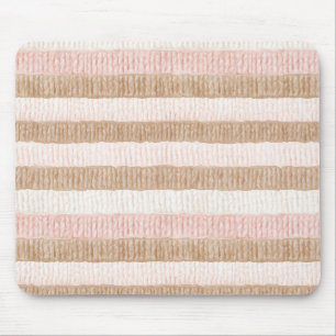 Tapis De Souris Rayures Crème Beige Rose