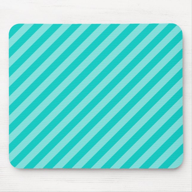 Tapis De Souris Rayures d'Aqua et de turquoise (Devant)