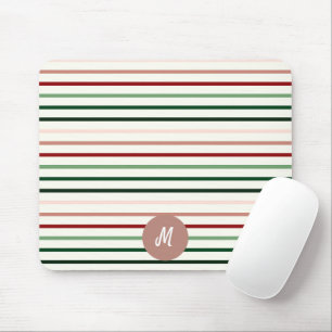 Tapis De Souris Rayures de couleur chaude Blanc Initial