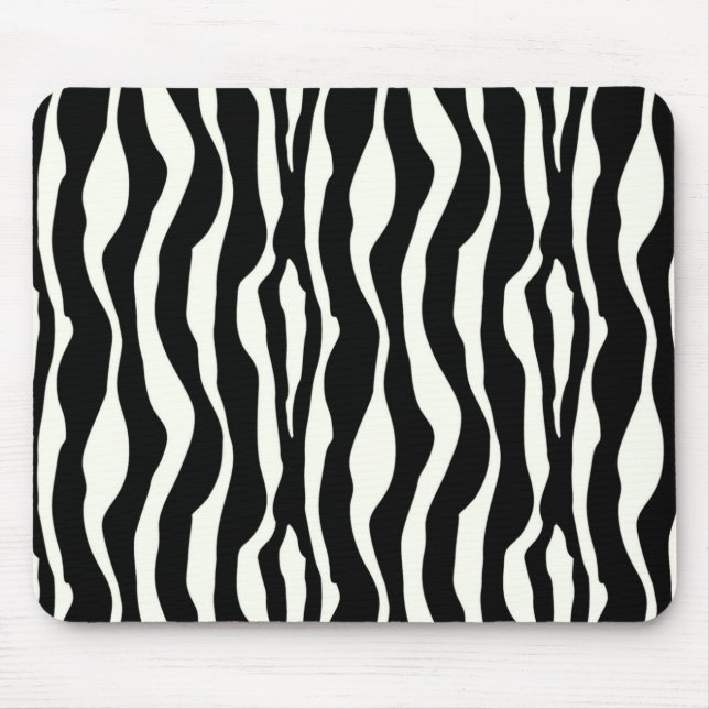 Tapis De Souris Rayures de zèbre - Noir et Blanc (Devant)