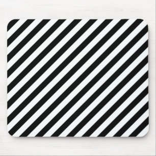 Tapis De Souris Rayures diagonales noires et blanches