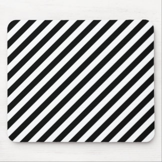 Tapis De Souris Rayures diagonales noires et blanches