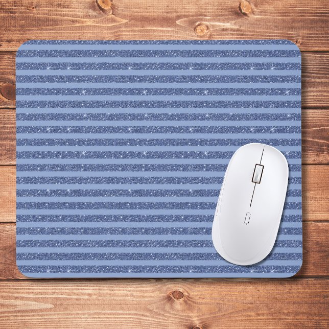 Tapis De Souris Rayures horizontales de style paillettes indigo fo (Créateur téléchargé)