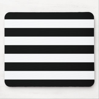 Tapis De Souris Rayures horizontales noires et blanches