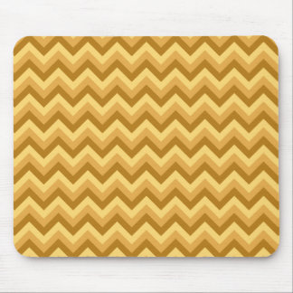 Tapis De Souris Rayures jaunes et bronzages de zigzag