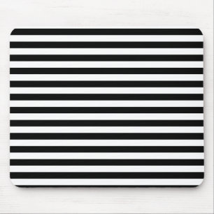 Tapis De Souris Rayures minces - noires et blanches
