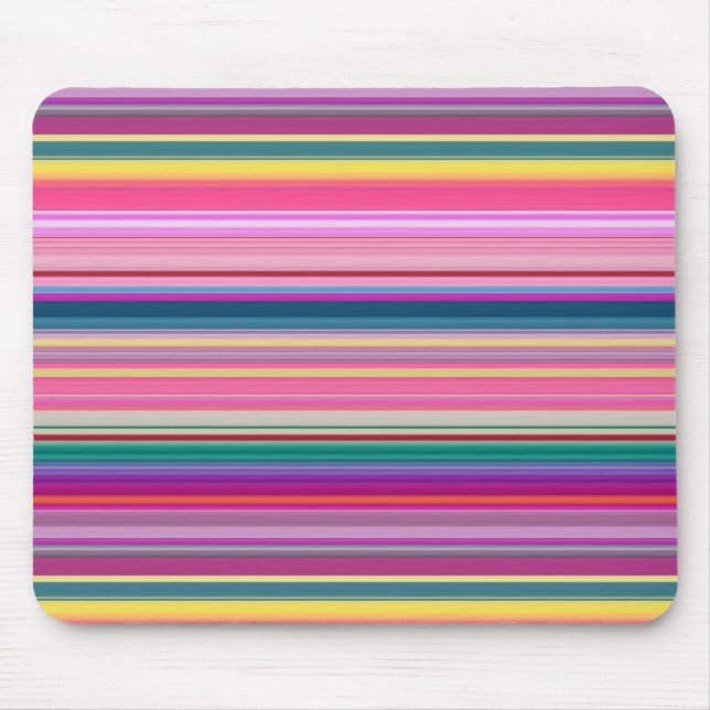 Tapis De Souris Rayures multicolores rétro (Devant)