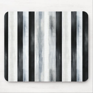Tapis De Souris Rayures Noir Gris Blanc