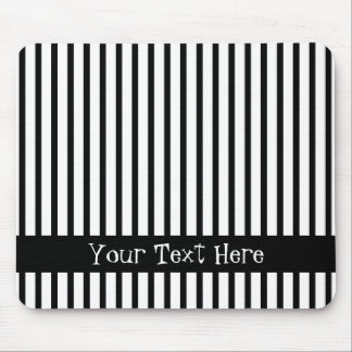 Tapis De Souris Rayures noires et blanches personnalisables