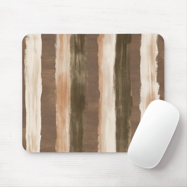 Tapis De Souris Rayures Orange Crème Marron (Avec souris)