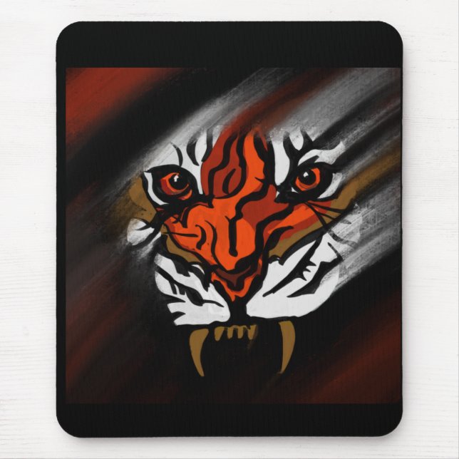 TAPIS DE SOURIS RAYURES ORANGE ET NOIRE     (Devant)