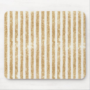 Tapis De Souris Rayures Pailletées Brillantes Dorées