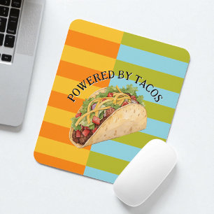 Tapis De Souris Rayures Rétro Colorées Amusantes et Taco