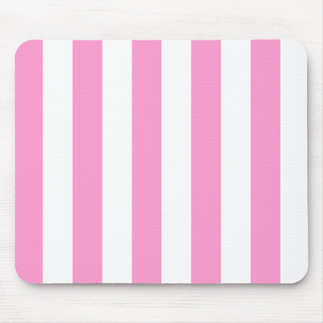 Tapis de souris rayures rose et blanc (Devant)