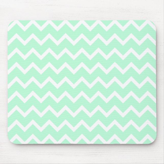 Tapis De Souris Rayures vertes en bon état de Chevron de zigzag (Devant)