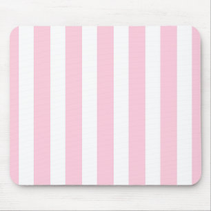 Tapis De Souris Rayures verticales rose et blanc shabby chic