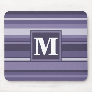 Tapis De Souris Rayures violettes de cuir monogramme
