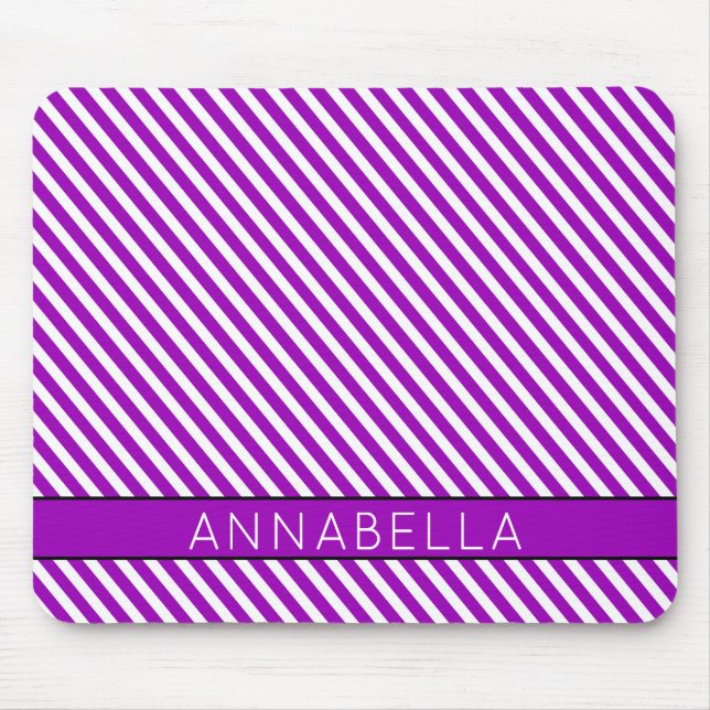 Tapis De Souris Rayures violettes modernes (Devant)