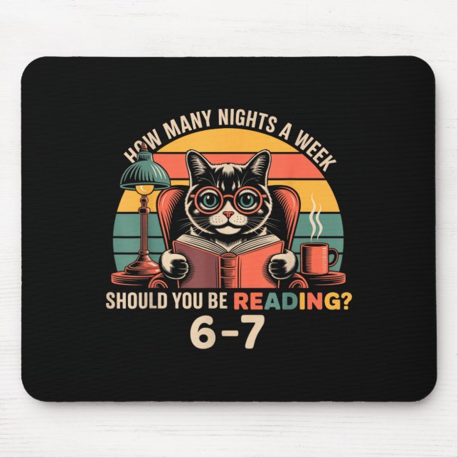 Tapis De Souris Reading 67 Meme Englieacher In Funny 67 Retro Cat  (Devant)