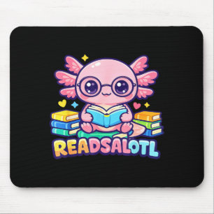 Tapis De Souris Readsalotl mignon axolotl rat de bibliothèque