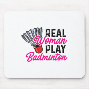 Tapis De Souris Real Woman Play Badminton Badminton Player Shuttle
