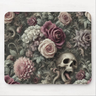 Tapis De Souris Reaping in the Rose - Gothic Floral Skull