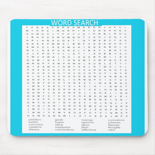 Tapis De Souris Recherche de mots simples sur la bordure de couleu (Devant)