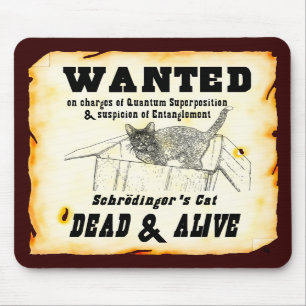 Tapis De Souris "RECHERCHÉ : Le chat" Mousepad de Schrodinger
