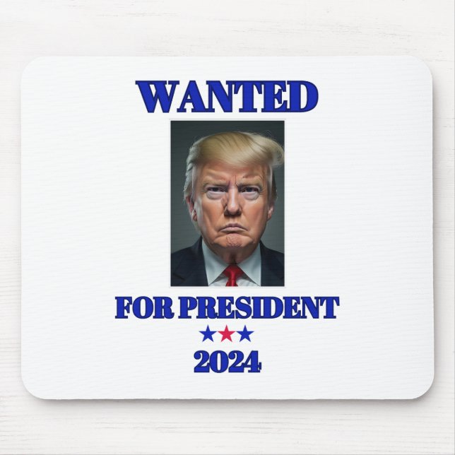 Tapis De Souris Recherché pour le président Donald Trump 2024 (Devant)