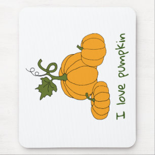 Tapis De Souris Récolte romantique de citrouilles orange mignonnes