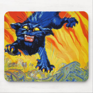Tapis De Souris Recrutement Militaire Vintage avec un Chat Sauvage