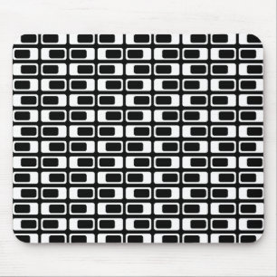 Tapis De Souris Rectangles alternatives (blanc avec noir)