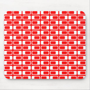 Tapis De Souris Rectangles alternatives (blanc avec rouge)