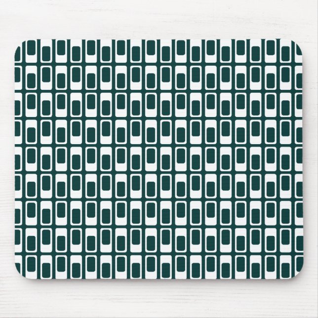 Tapis De Souris Rectangles alternatives (blanc avec vert foncé) (Devant)