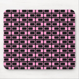 Tapis De Souris Rectangles alternatives (rose avec noir)