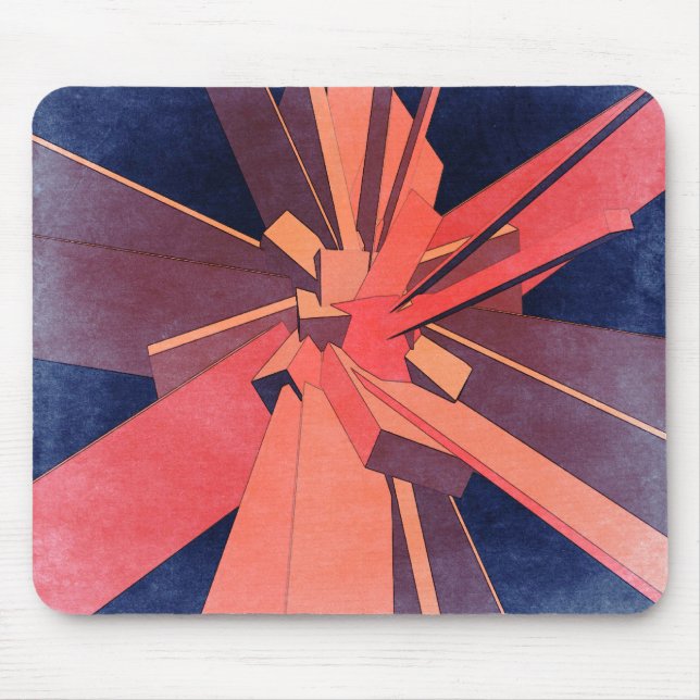 Tapis De Souris Rectangles orange Vintages (Devant)