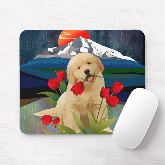 Tapis De Souris RÉCUPÉRATION D'OR PUPPER Mousepad (Avec souris)