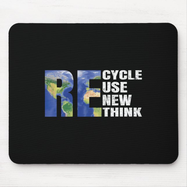 Tapis De Souris Recycle Réutiliser Renouveler Repenser Jour des te (Devant)