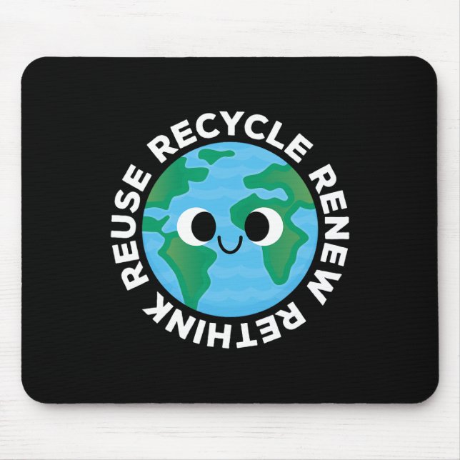 Tapis De Souris Recycle Réutiliser Renouveler Repenser la crise De (Devant)