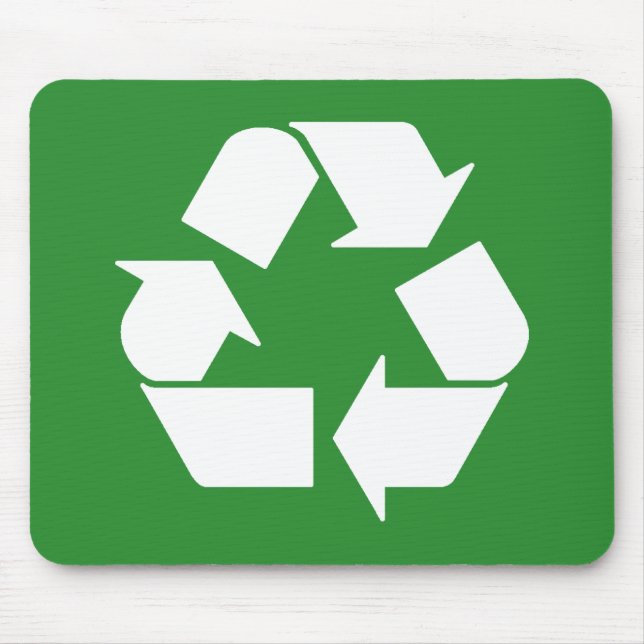 Tapis De Souris Recycler le symbole sur vert (Devant)