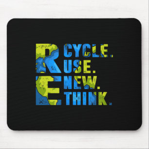 Tapis De Souris Recycler Réutiliser Repenser Pour Le Monde De La J