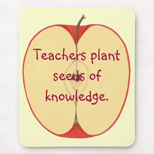 Tapis De Souris Red Apple Enseignants Plante Graines, Connaissance (Devant)