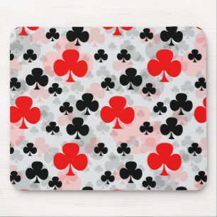 Tapis De Souris Red Black Clover Club Design Motif Abstrait
