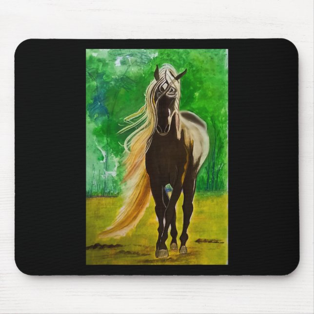 Tapis De Souris Red Black Horses Horseback équitation Amateurs de  (Devant)
