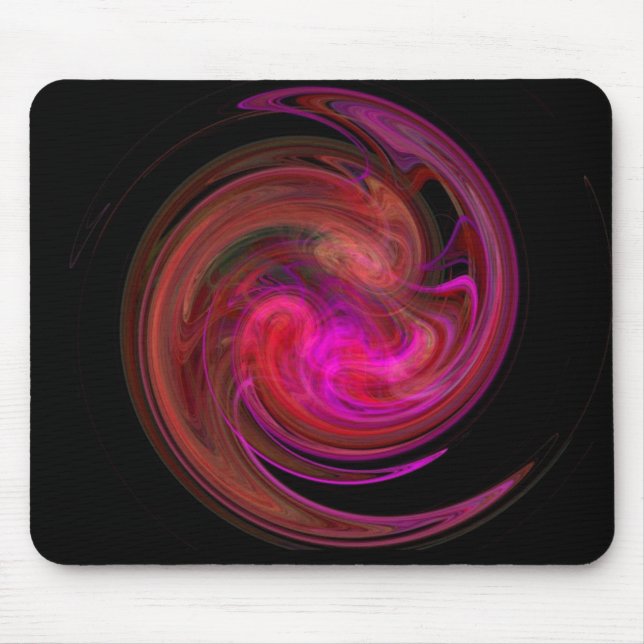 Tapis De Souris RED BLACK  PINK LIGHT VORTEX,Fractal Art (Devant)