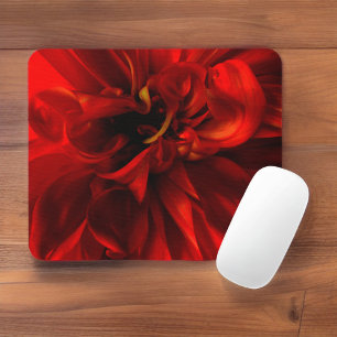 Tapis De Souris Red Dahlia Extreme Closeup Mouse Pad