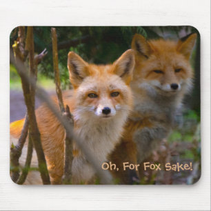 Tapis De Souris Red Fox Family Nature Lover Nom personnalisé