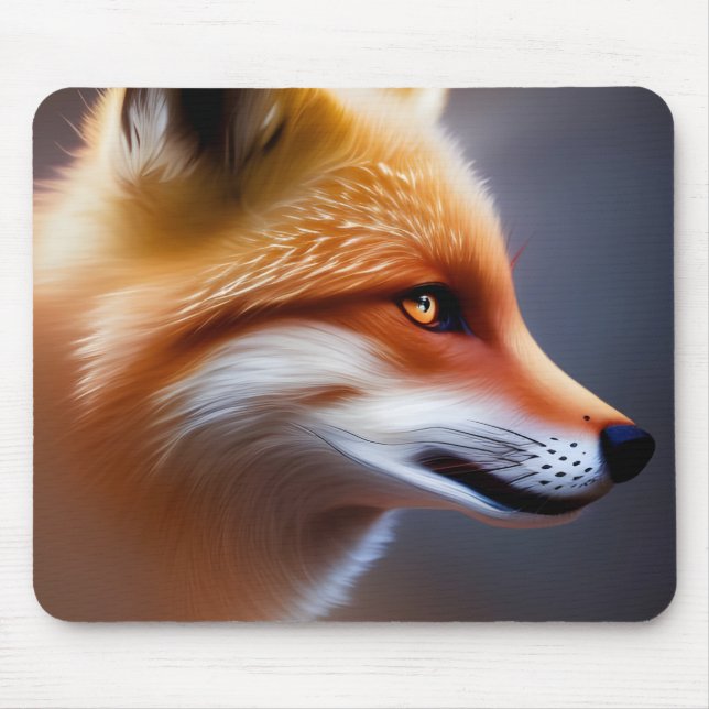 Tapis De Souris Red Fox Fermer AI Art (Devant)