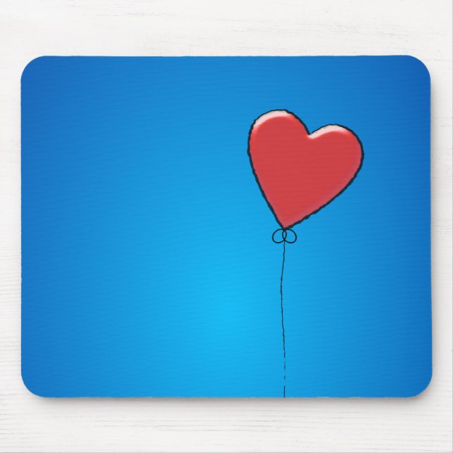Tapis De Souris Red Heart Balloon Mousepad (Devant)